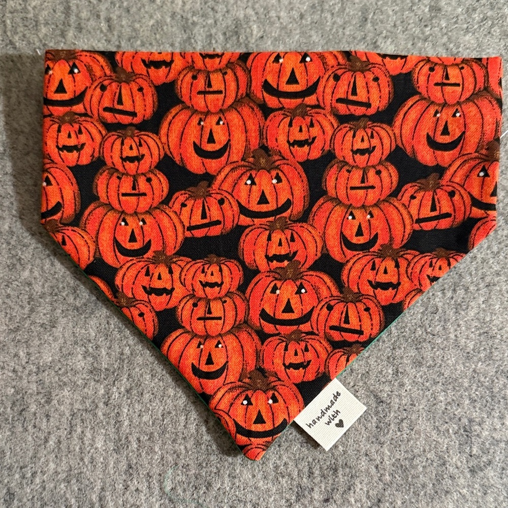 Halloween Pumpkin Scrunchie Dog Bandana